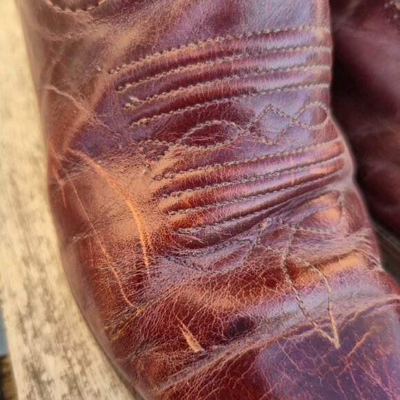 Boulet western cowboy boots, leather, handmade in Canada, Rare sz 5, Unisex - Picture 6 of 9